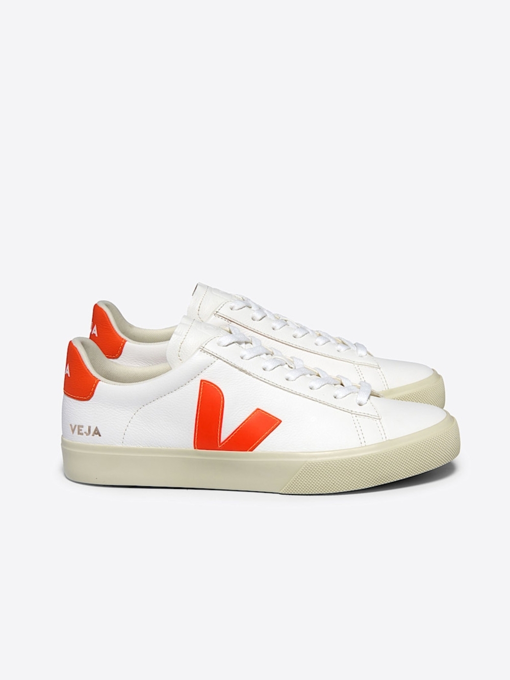 New! Veja Campo Leather White Orange Fluo EU 36 US 5